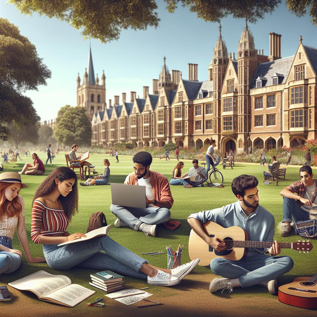 Students relaxing on campus