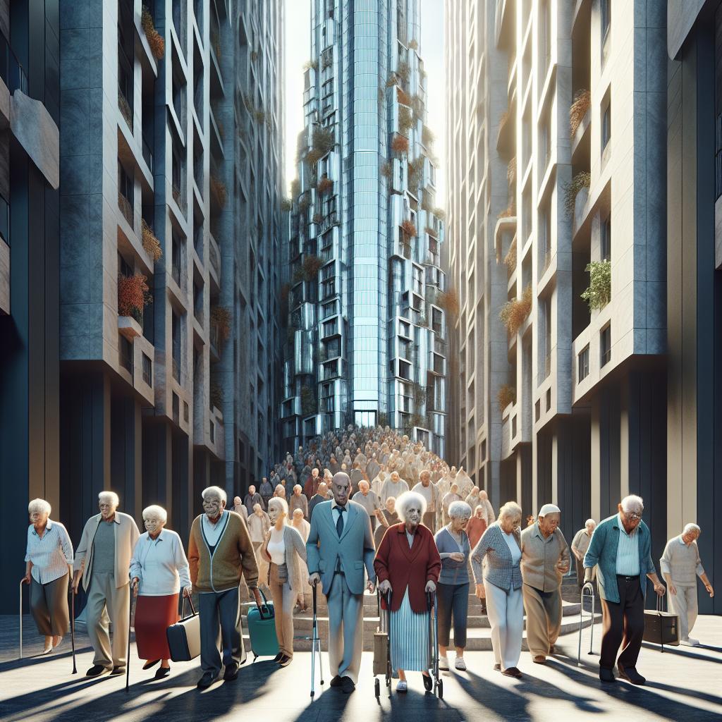 Seniors moving into towering building