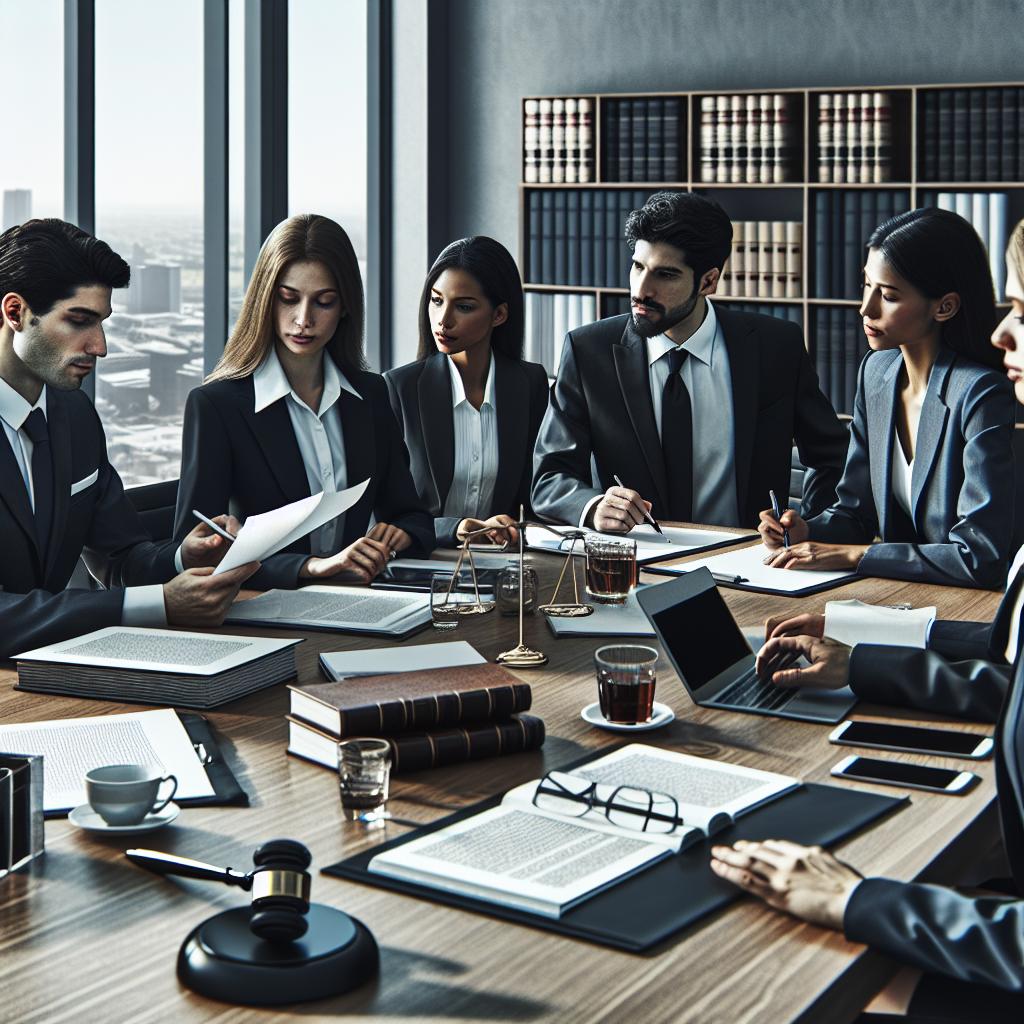 Lawyers discussing in conference room