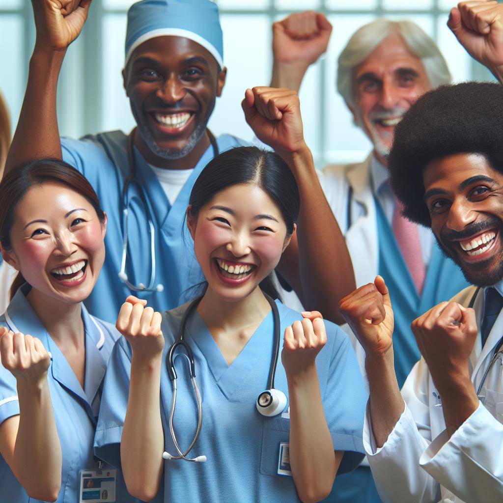 UK HealthCare staff celebrating success