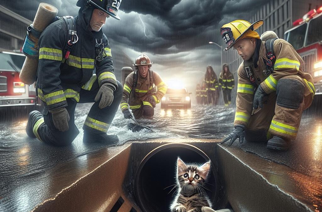 Lexington Firefighters Heroically Save Kitten Trapped in Storm Drain