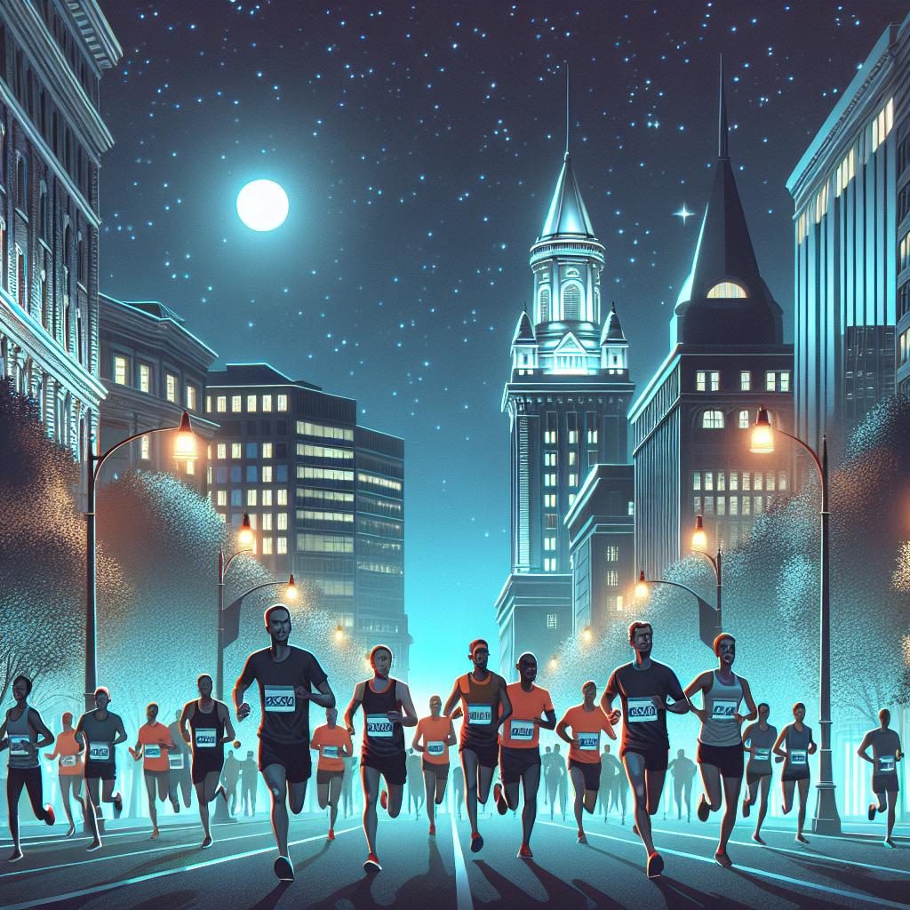 "Nighttime marathon in Lexington"