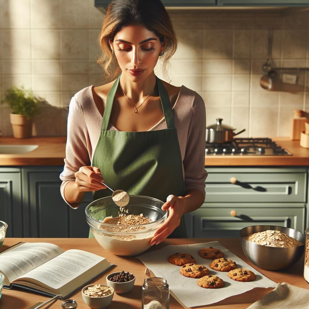 Mother baking lactation cookies