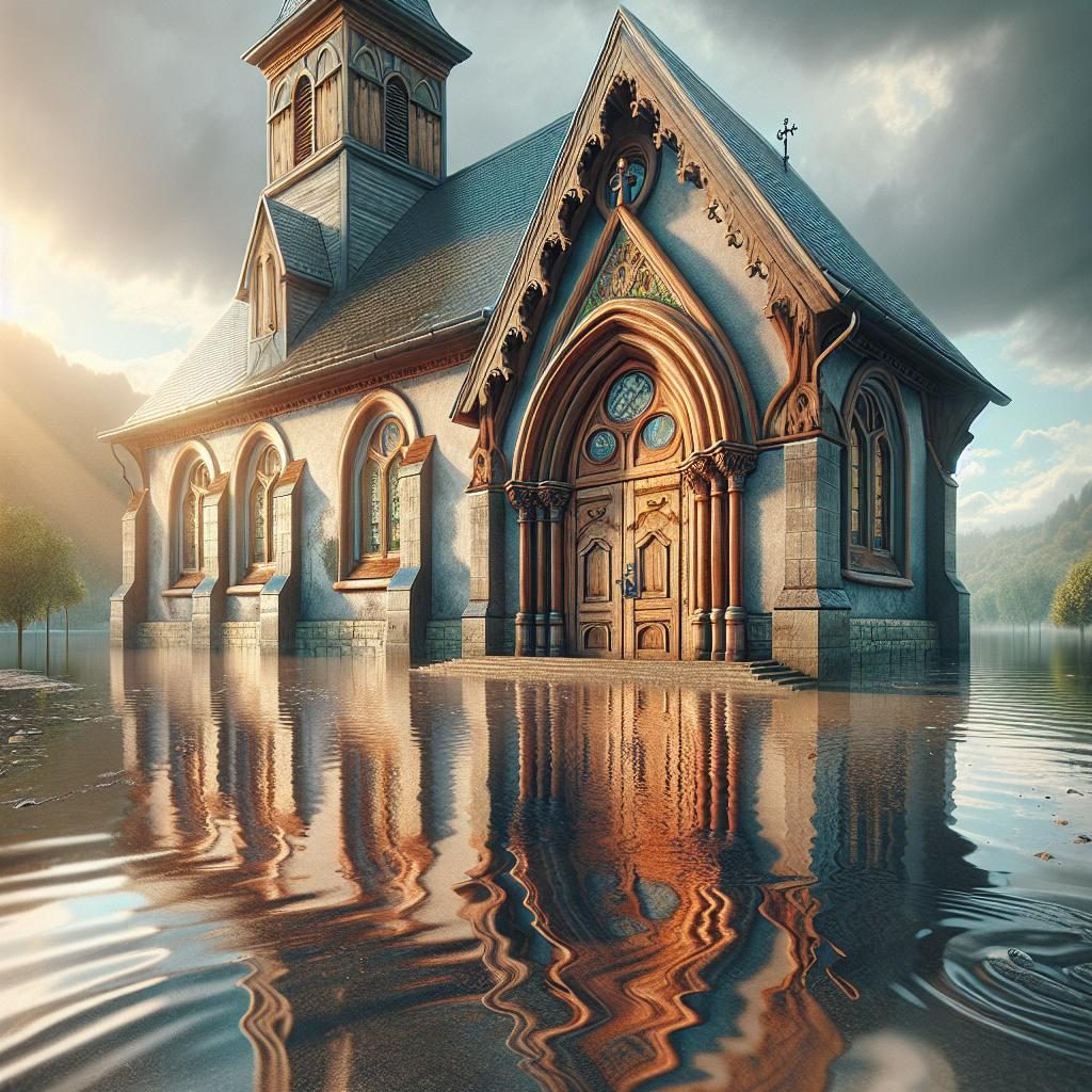 Church doors opening post-flood