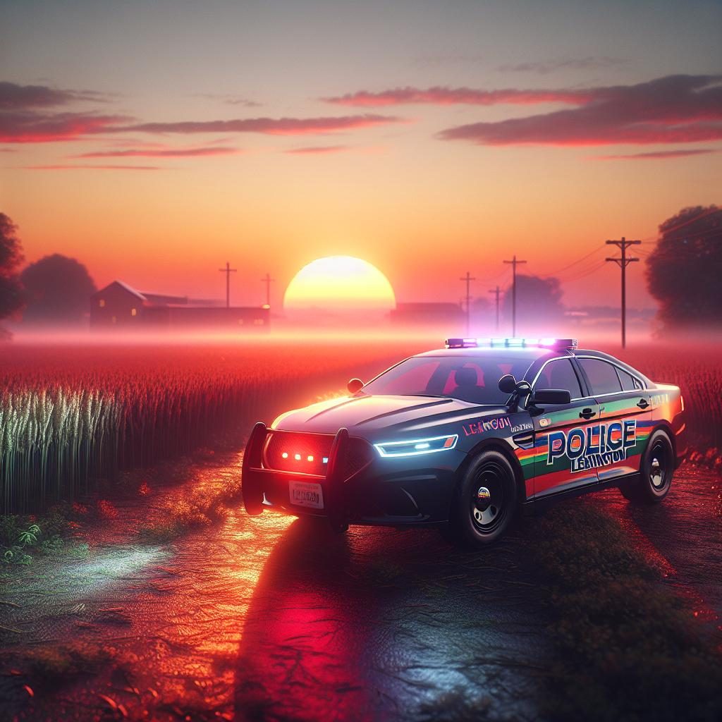 Lexington police car sunrise