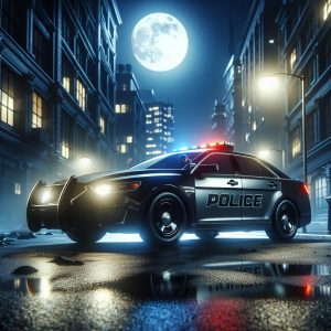 Police car at night