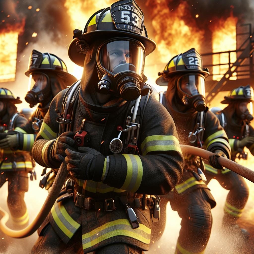 Firefighters in action