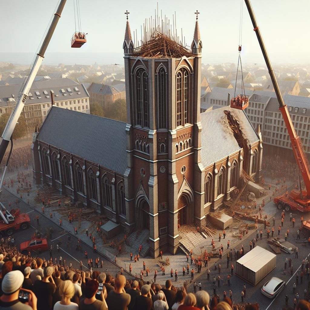 Church steeple removal