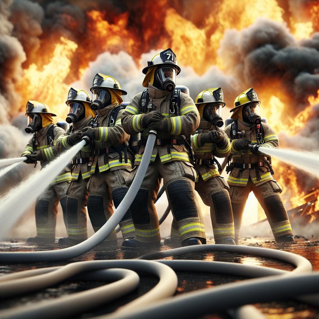 Firefighters in action