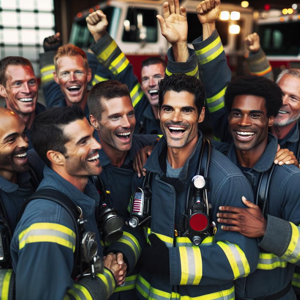 Firefighter team victory