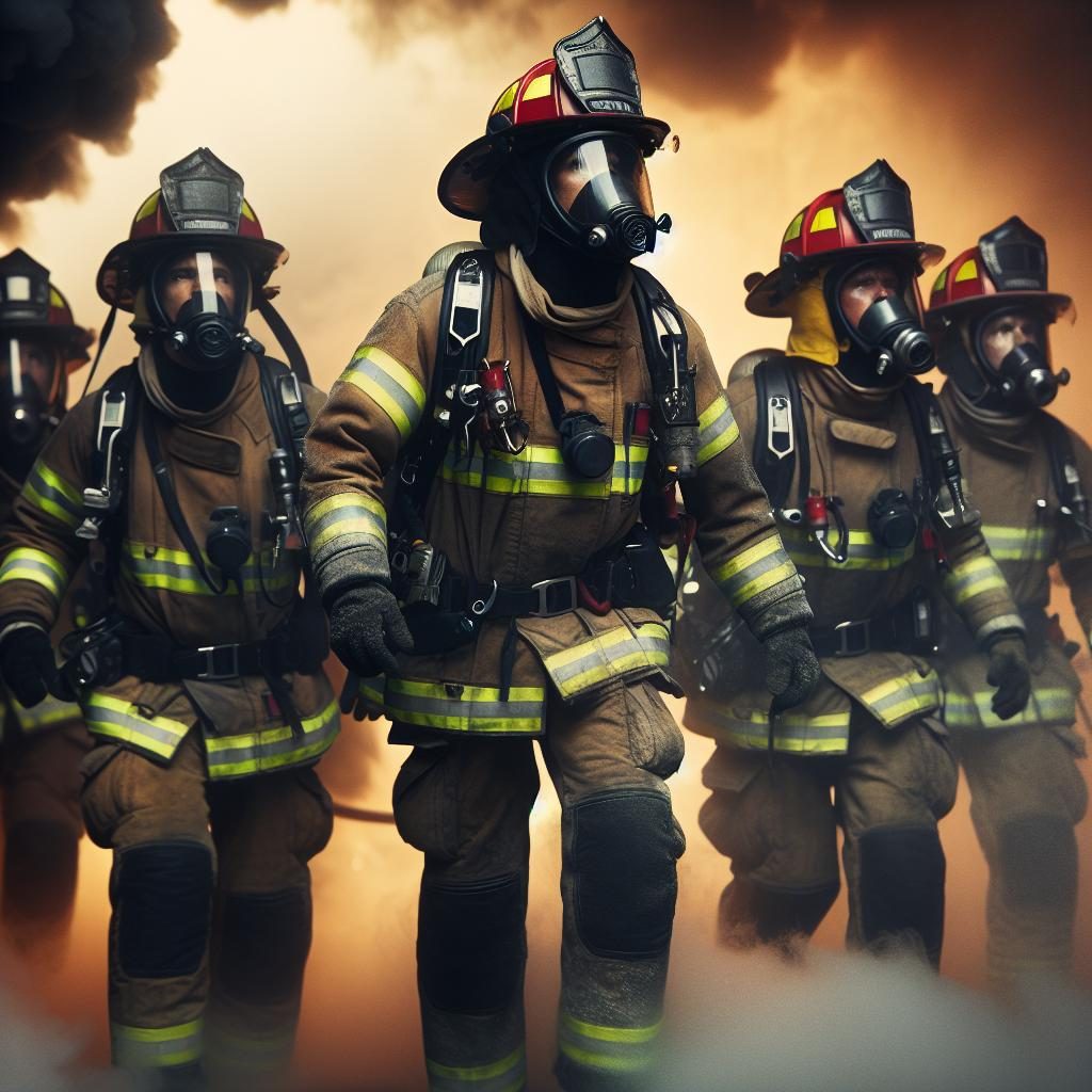 Firefighters in action