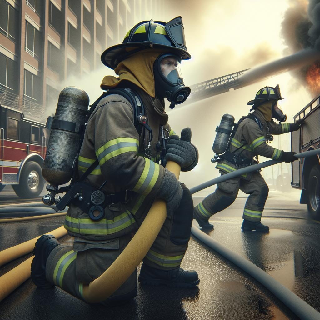 Firefighters in action