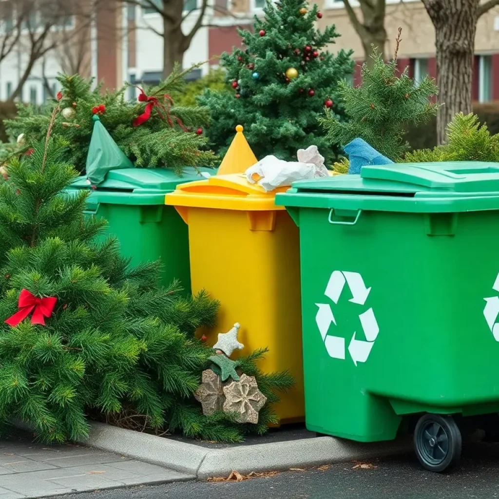 Various options for Christmas tree disposal including curbside collection and recycling centers.