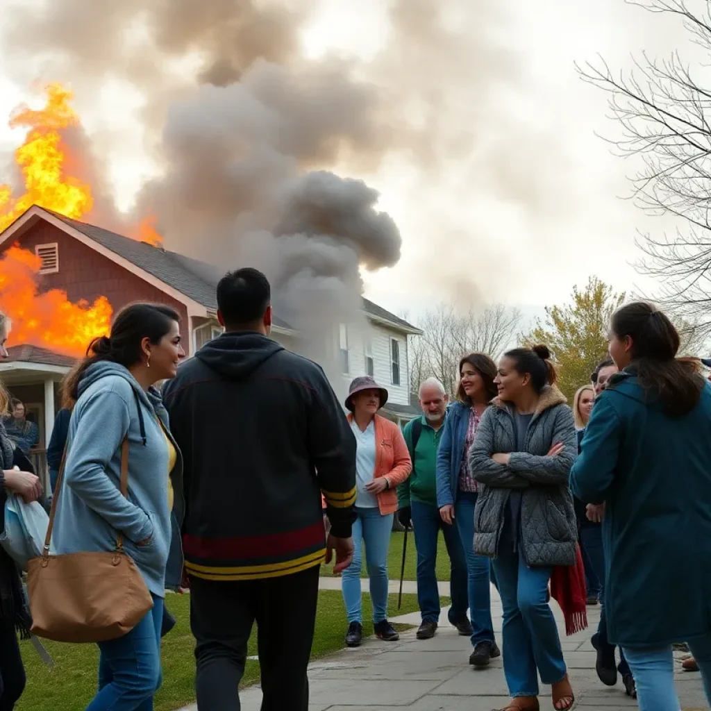 Neighbors assisting during a fire incident in Lexington