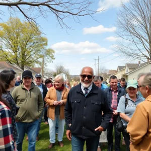 Community members searching for a missing elderly man in Ohio