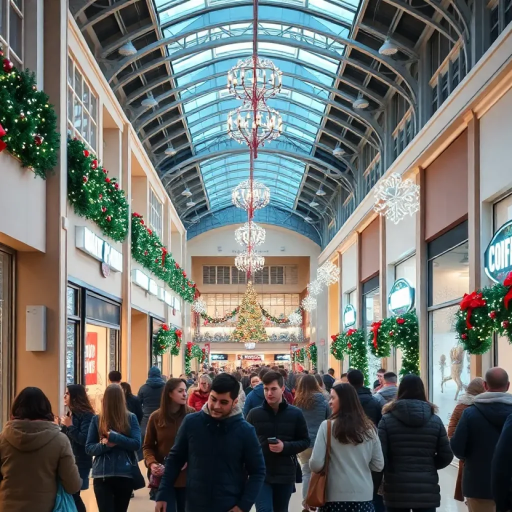 Shoppers enjoying the holiday season at Fayette Mall