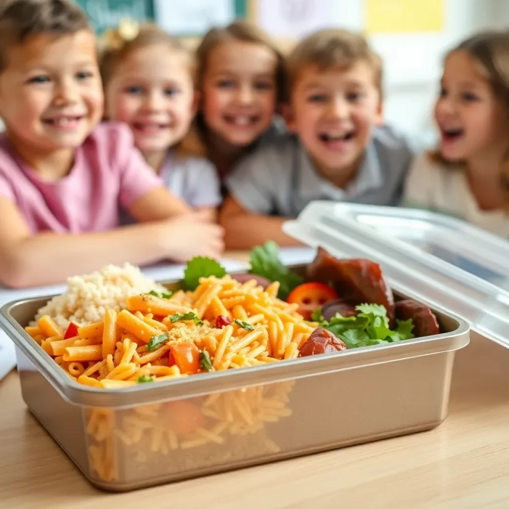 Healthy school lunch box from Packed service