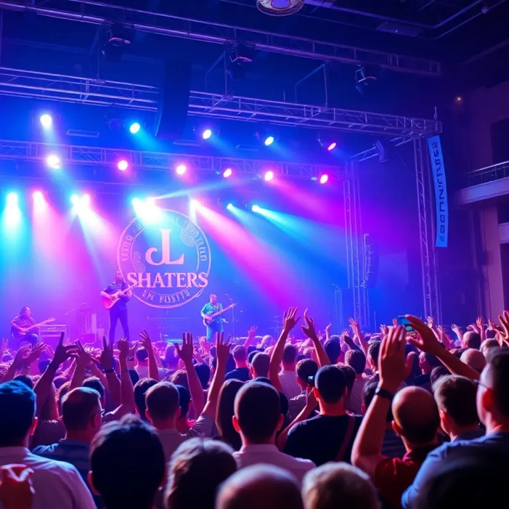 Billy Strings performing live with a crowd cheering.