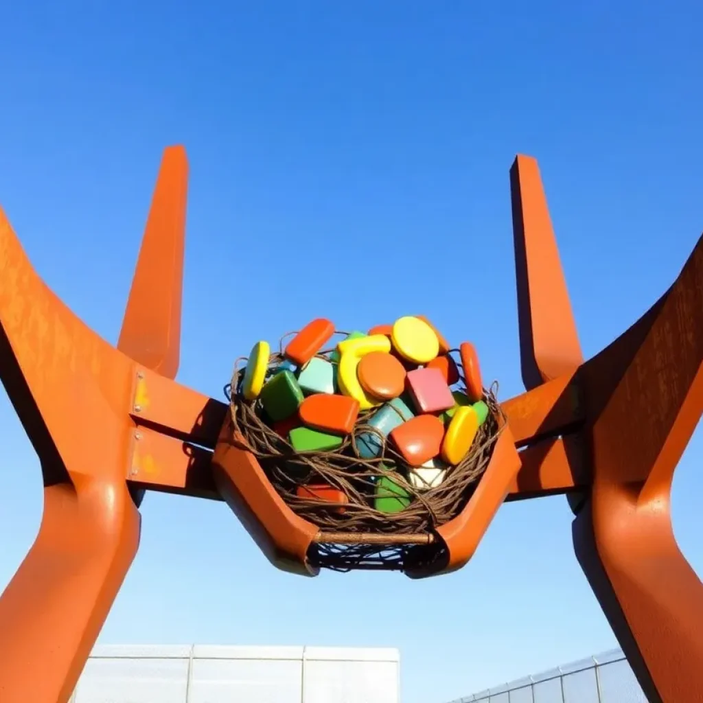 30-foot tall sculpture symbolizing hope and optimism