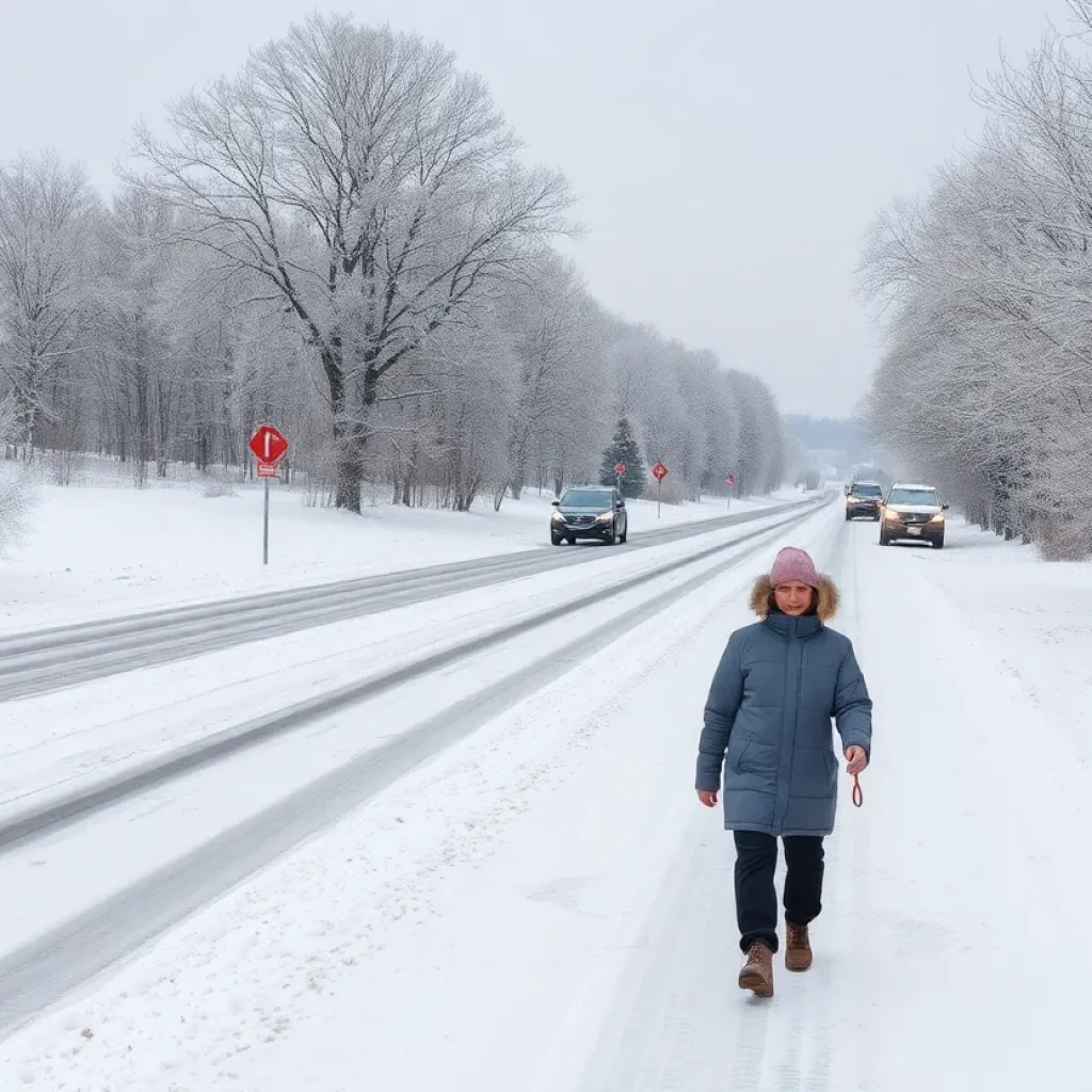 Winter landscape depicting severe cold snap in Central Kentucky