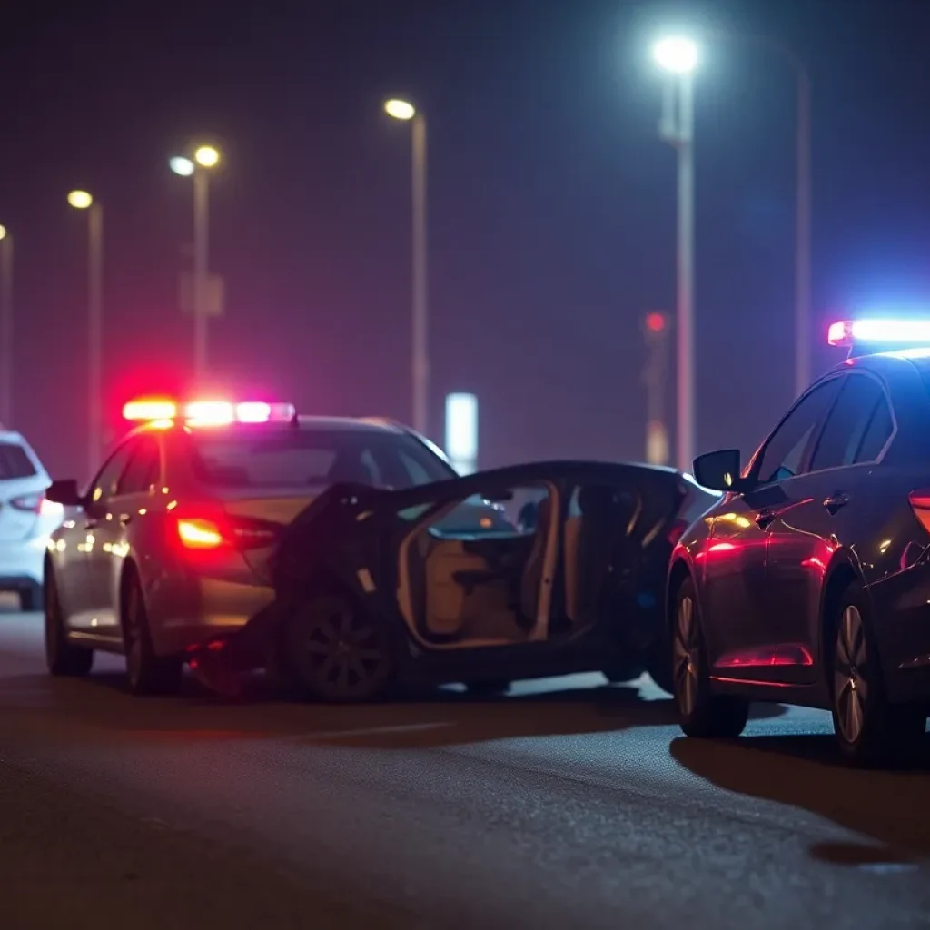 Emergency services at a DUI crash scene on Christmas Eve