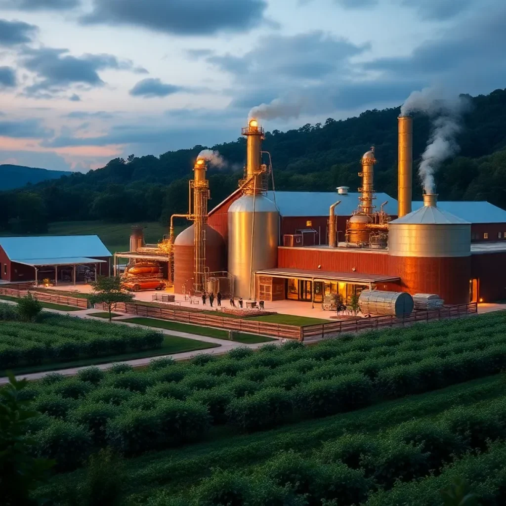 Whiskey distillery promoting sustainable practices