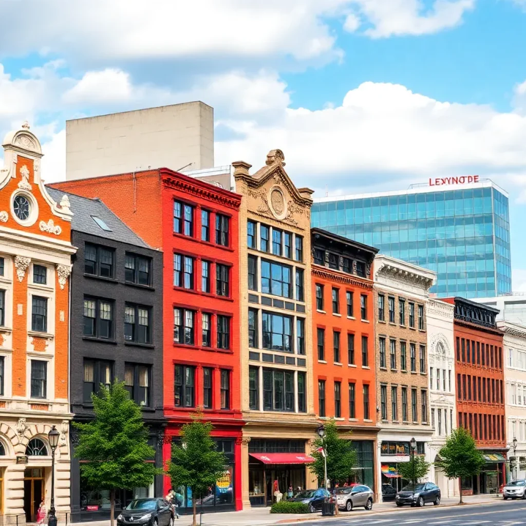 A panoramic view of Lexington, Kentucky, celebrating its history and LGBTQ milestones.