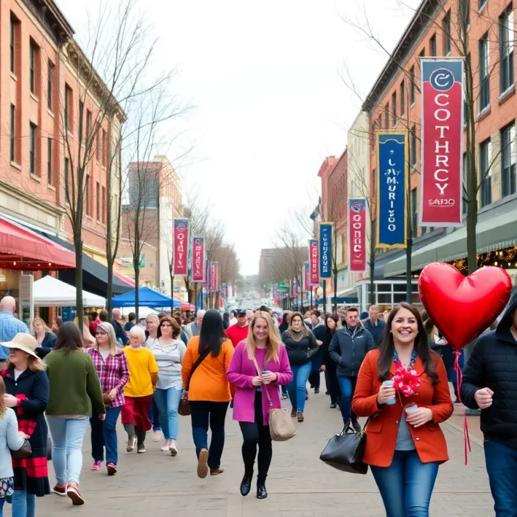 Crowd enjoying events in Lexington during February