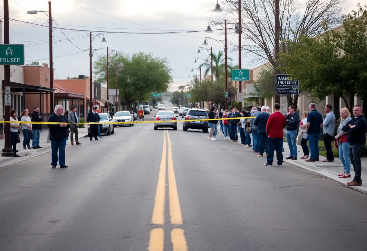 Community members gathered near the scene of a shooting in Lexington.