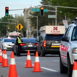 Scene of accident at Lexington intersection with police and cones