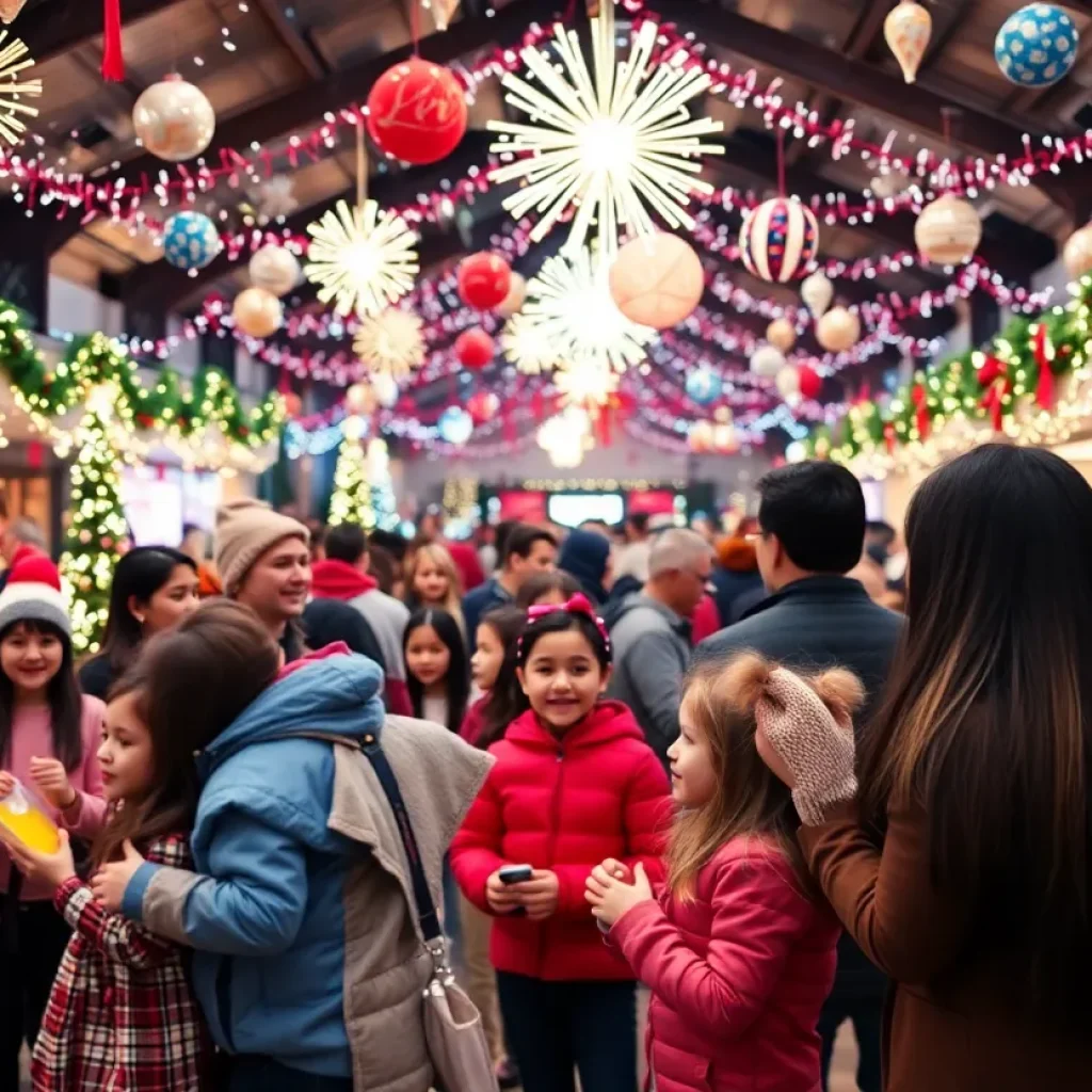 Crowd enjoying an indoor New Year's Eve celebration in Lexington