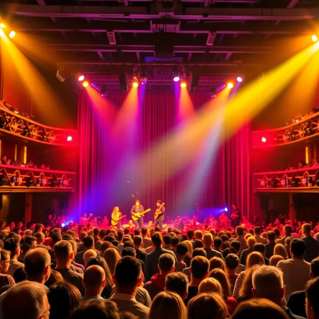 Crowd celebrating at the Lexington Theatre Company 10th anniversary concert.