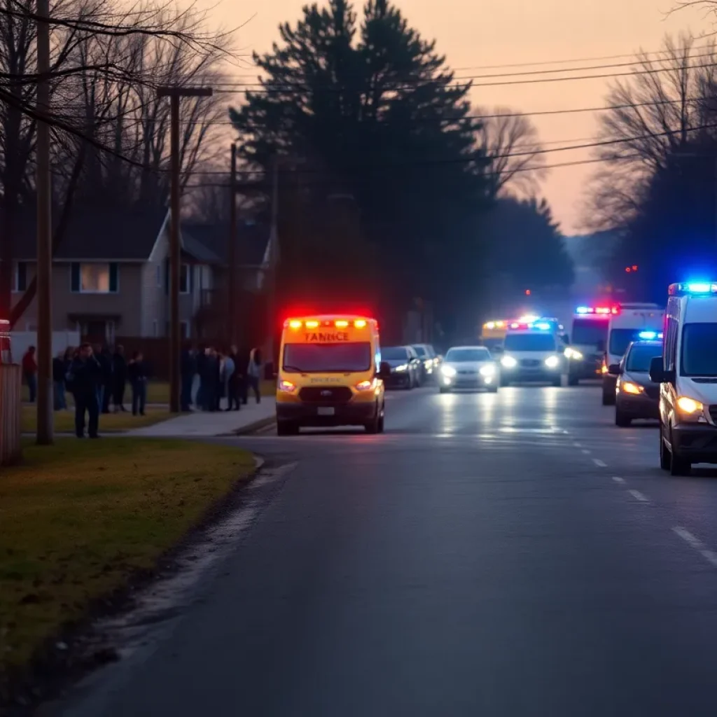 A community gathering at the site of a tragic accident in Nicholasville.