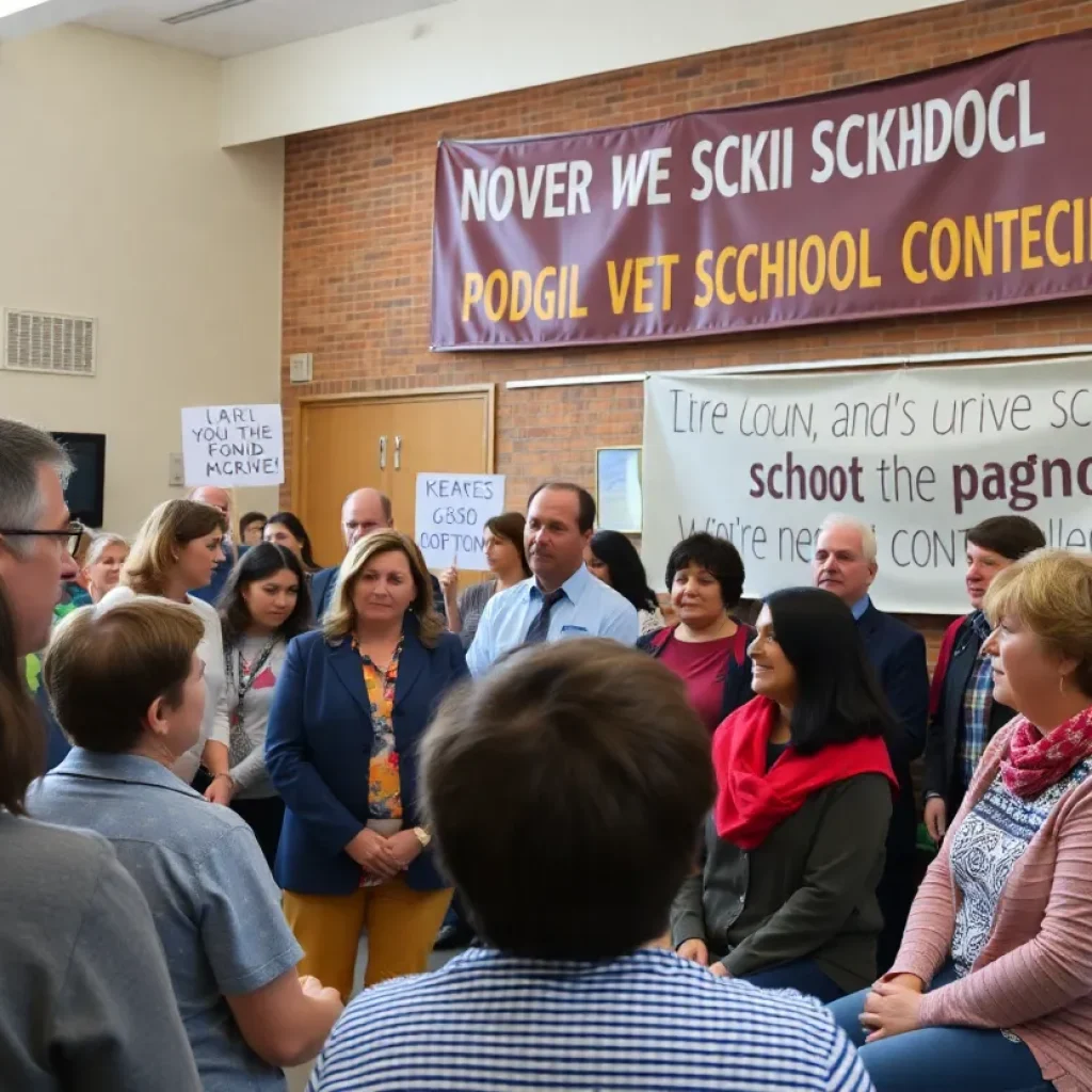 Parents discussing educational concerns in Fayette County