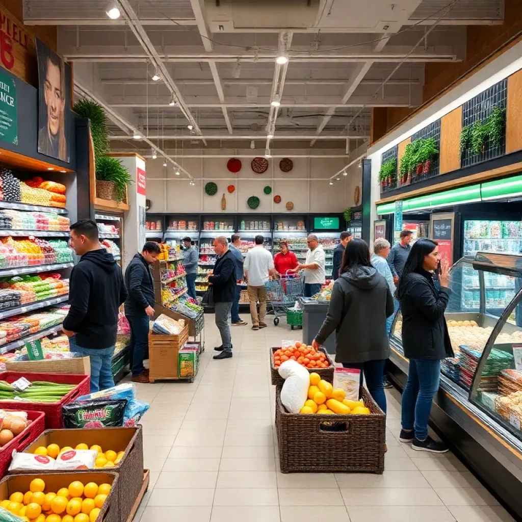 People shopping in a grocery store with Publix branding