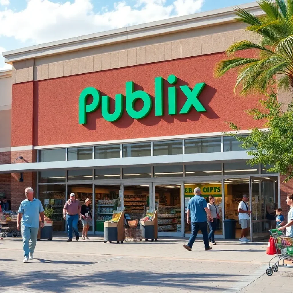 Exterior view of a newly opened Publix supermarket in Lexington KY