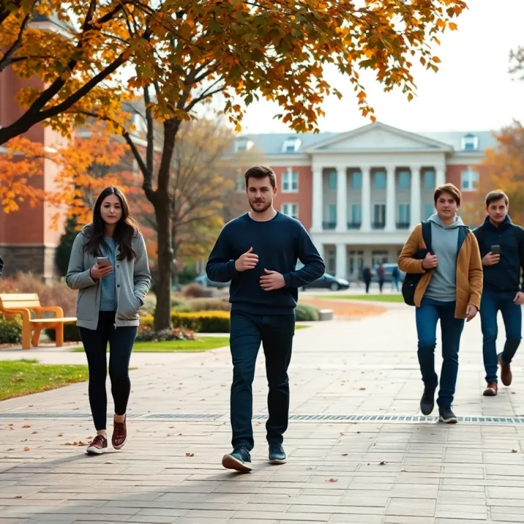 Students on University of Kentucky campus promoting safety