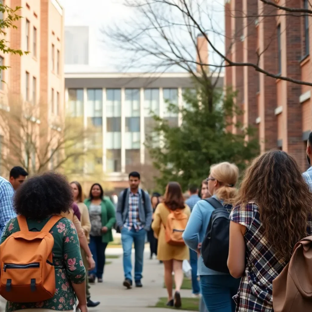 A vibrant university campus highlighting inclusion and diversity