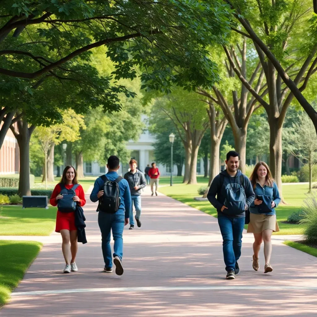 Students walking on University of Kentucky campus