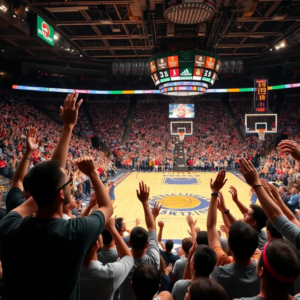 Fans celebrating Vanderbilt's victory over Kentucky