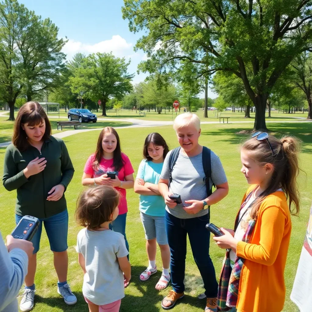 Families practicing tornado safety during a drill in Kentucky