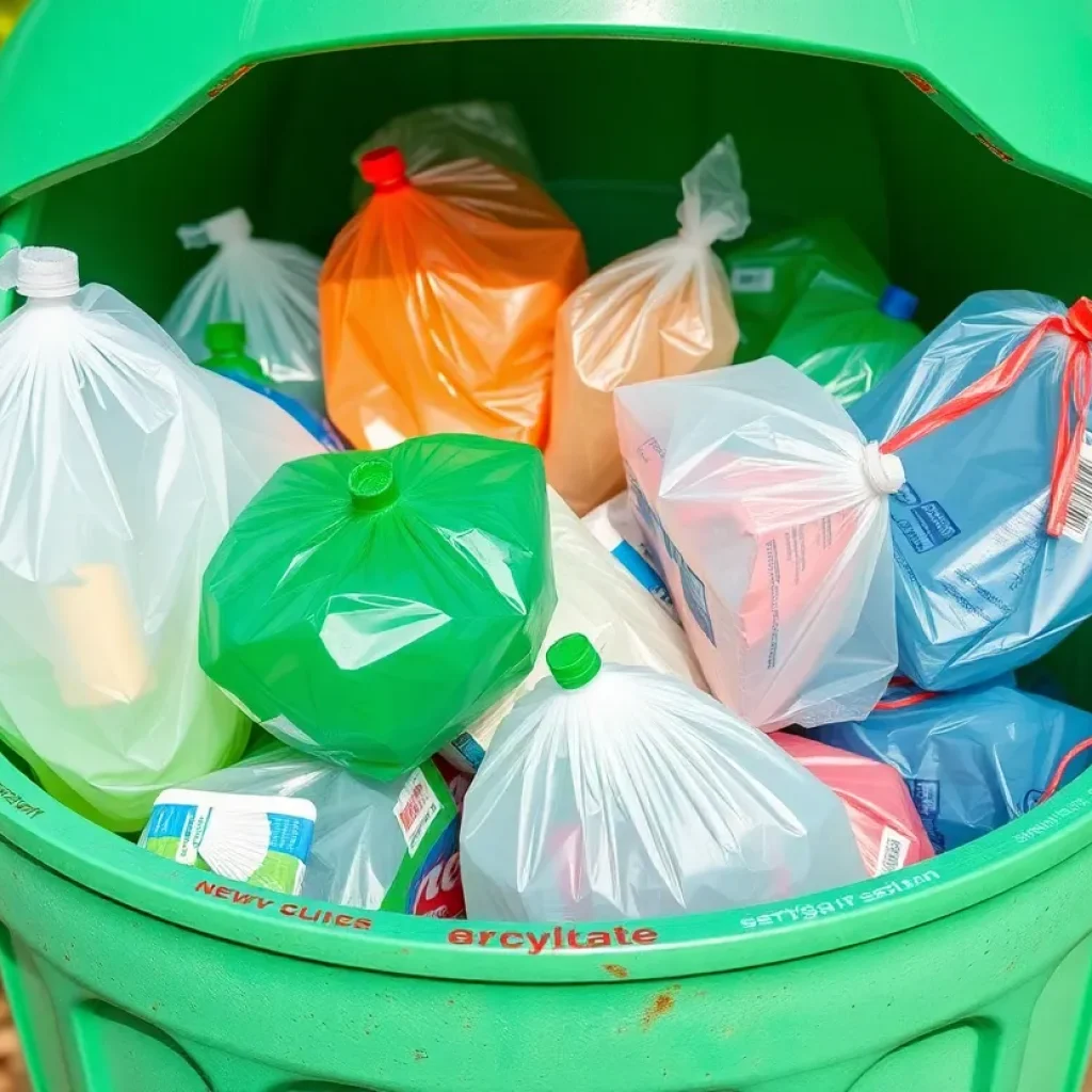 Recycling bins for plastic bags in Lexington