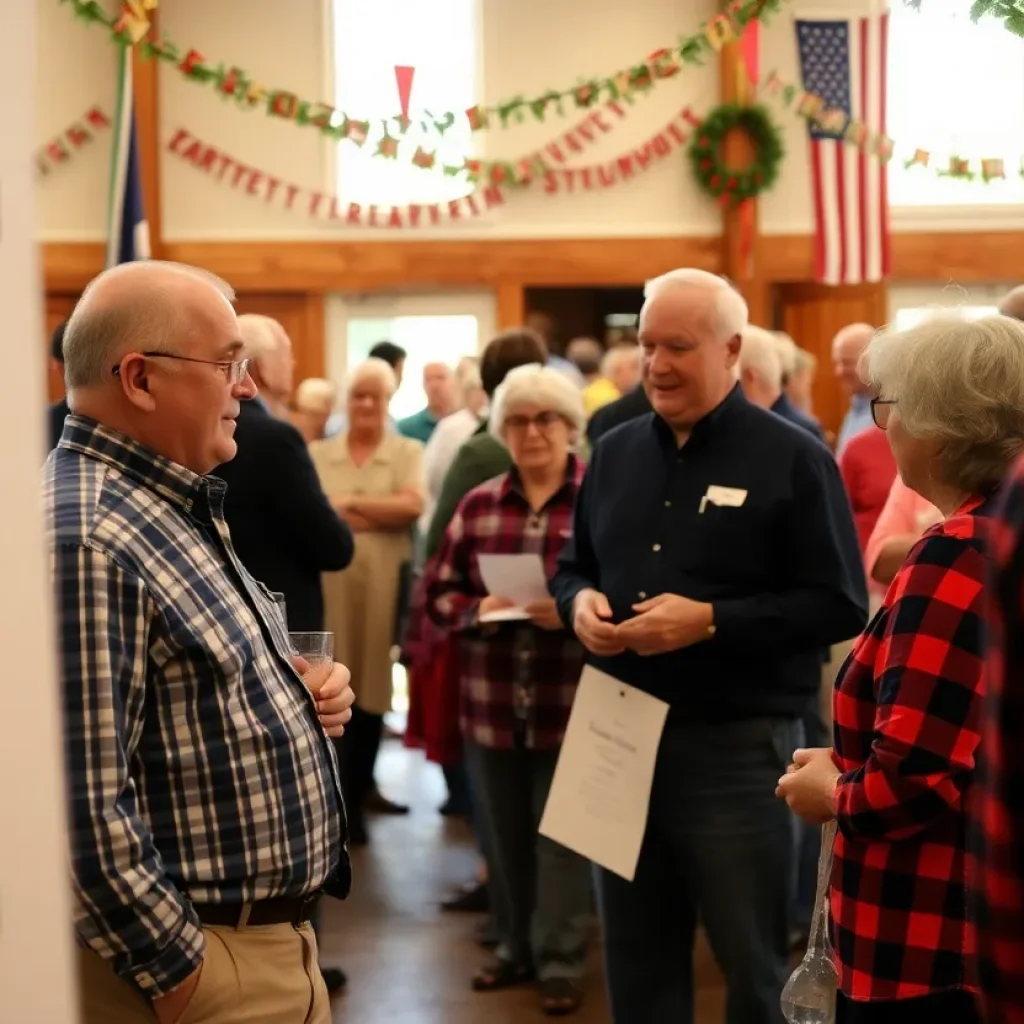 Community members celebrating at the Fayette County Agricultural Hall of Fame induction event.