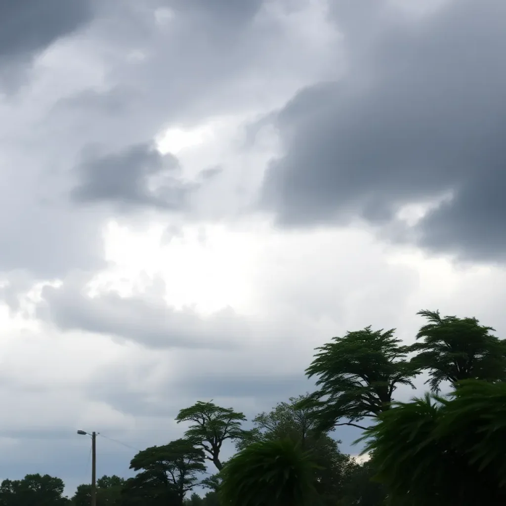 Storm clouds and strong winds in Kentucky