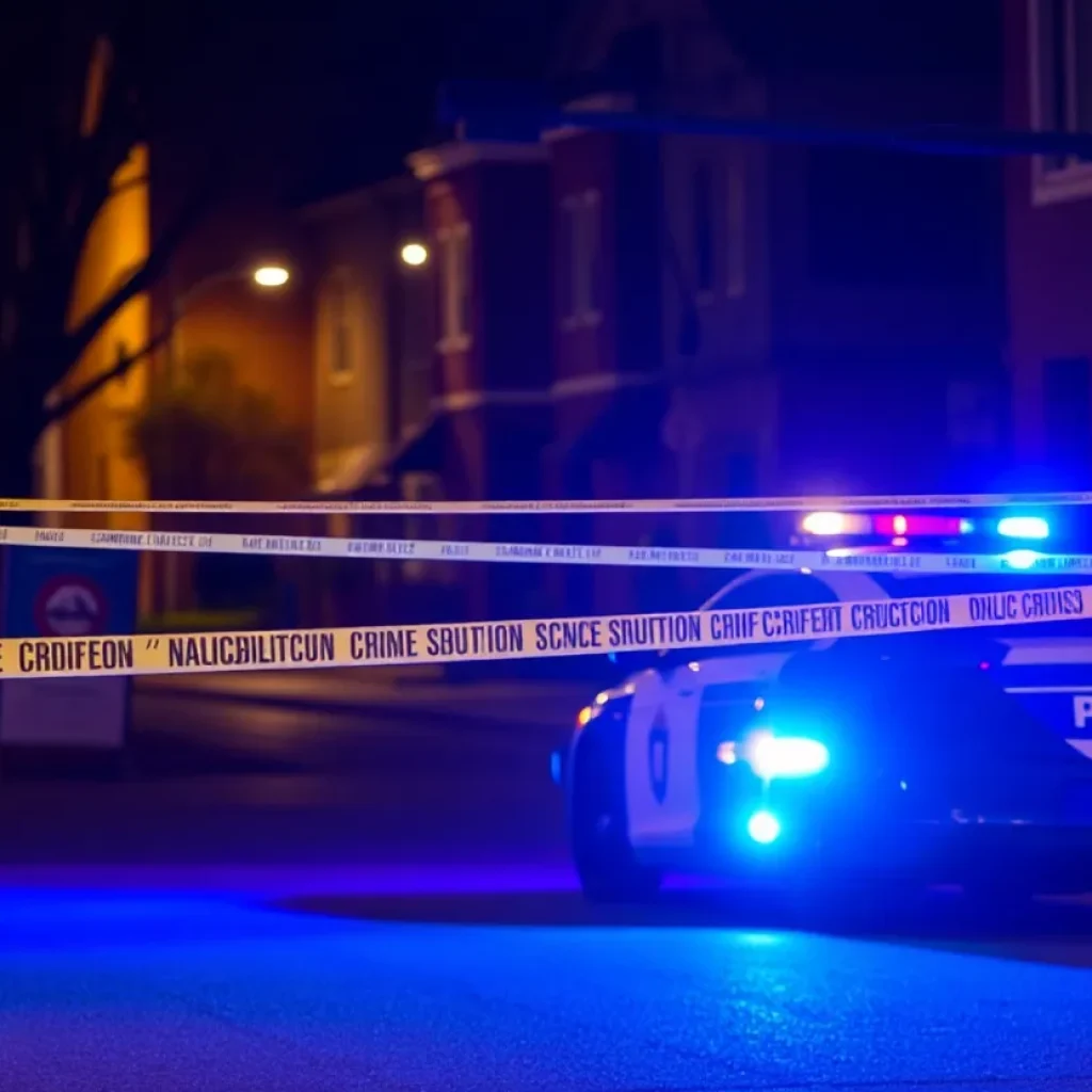 Police car at a crime scene in Lexington