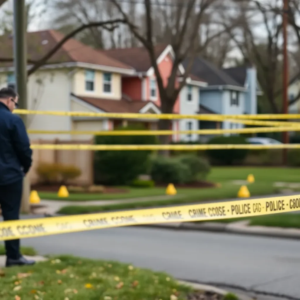 Police tape at a crime scene in Lexington