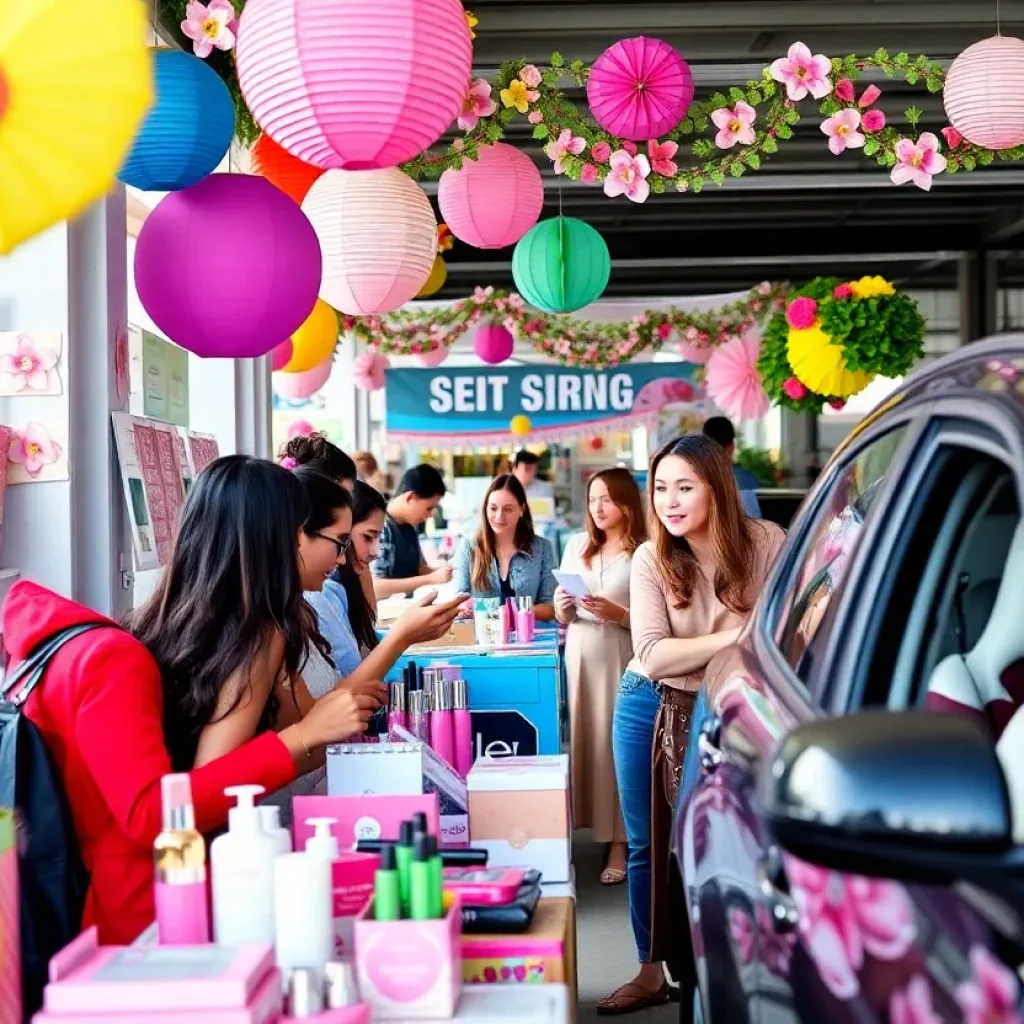 Crowd enjoying the Spring Shopping Day at Menu Wells Plastic Surgery