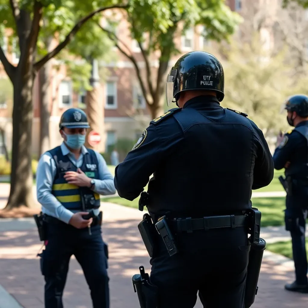 Police presence on university campus