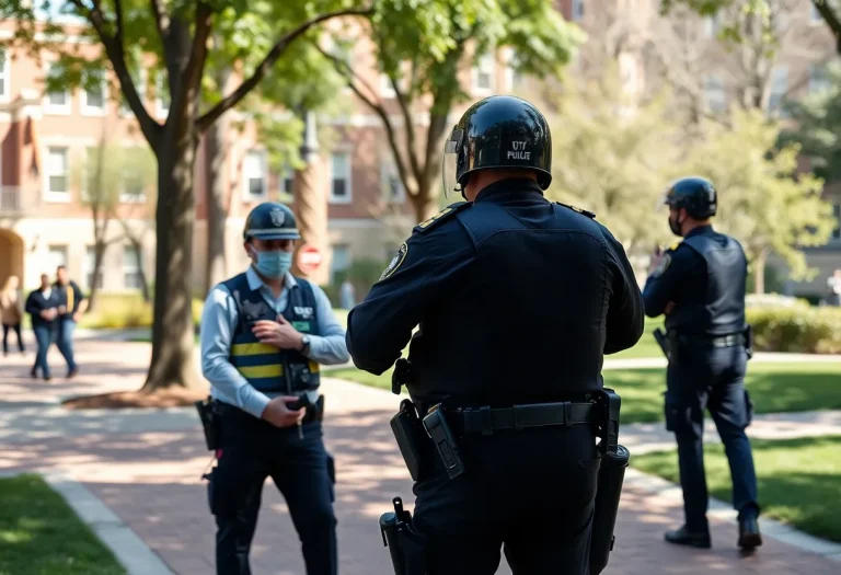 Police presence on university campus